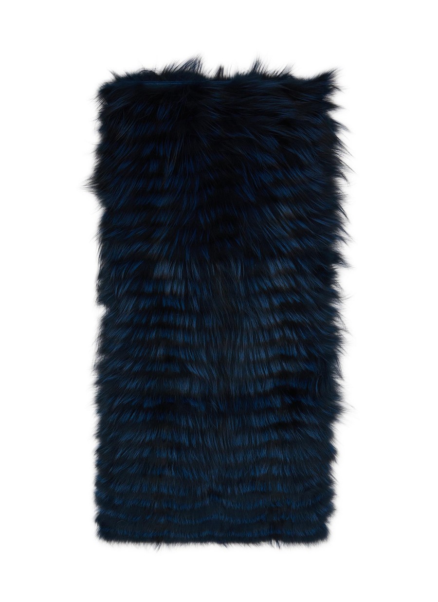 Women SIMONETTA RAVIZZA Scarves & Wraps | Bordeaux Silver Fox Fur Scarf