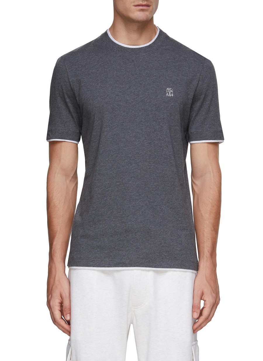 Men BRUNELLO CUCINELLI T-Shirts | Cotton Layered T-Shirt