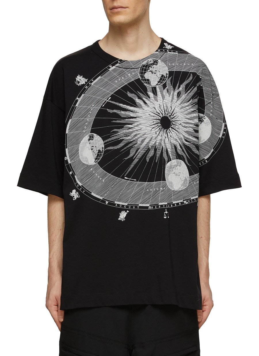 Men DRIES VAN NOTEN T-Shirts | Hein Oversized Solar System Print T-Shirt