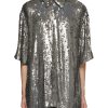 Men DRIES VAN NOTEN Shirts | Paillettes Embellished Loose Fit Shirt