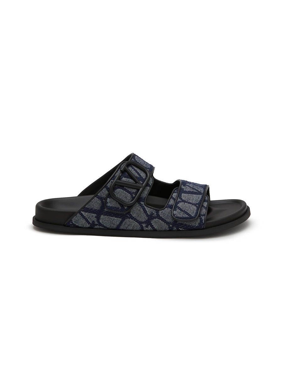 Men VALENTINO Sneakers | Double Strap Vlogo Slides