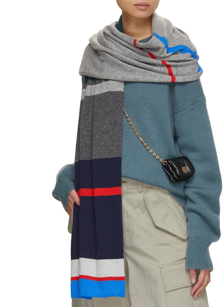 Women JOHNSTONS OF ELGIN Scarves & Wraps | Colour Block Stripe Cashmere Stole