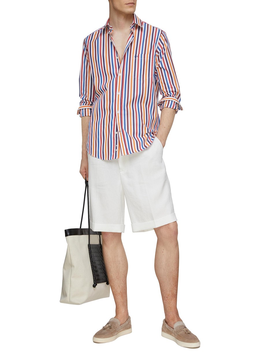 Men PAUL & SHARK Shirts | Striped Cotton Poplin Shirt