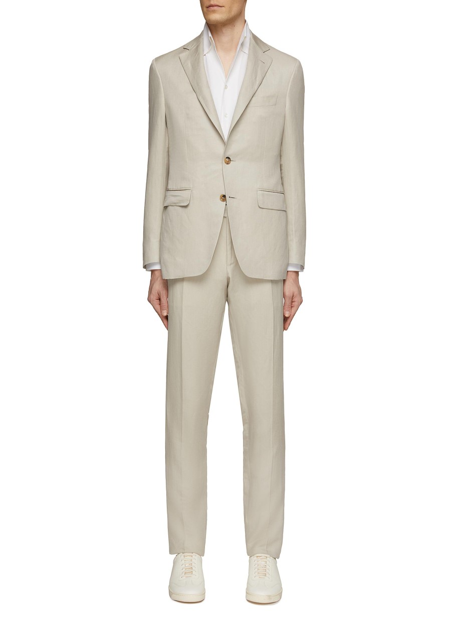 Men CANALI Suits | Kei Single Breasted Linen Silk Suit