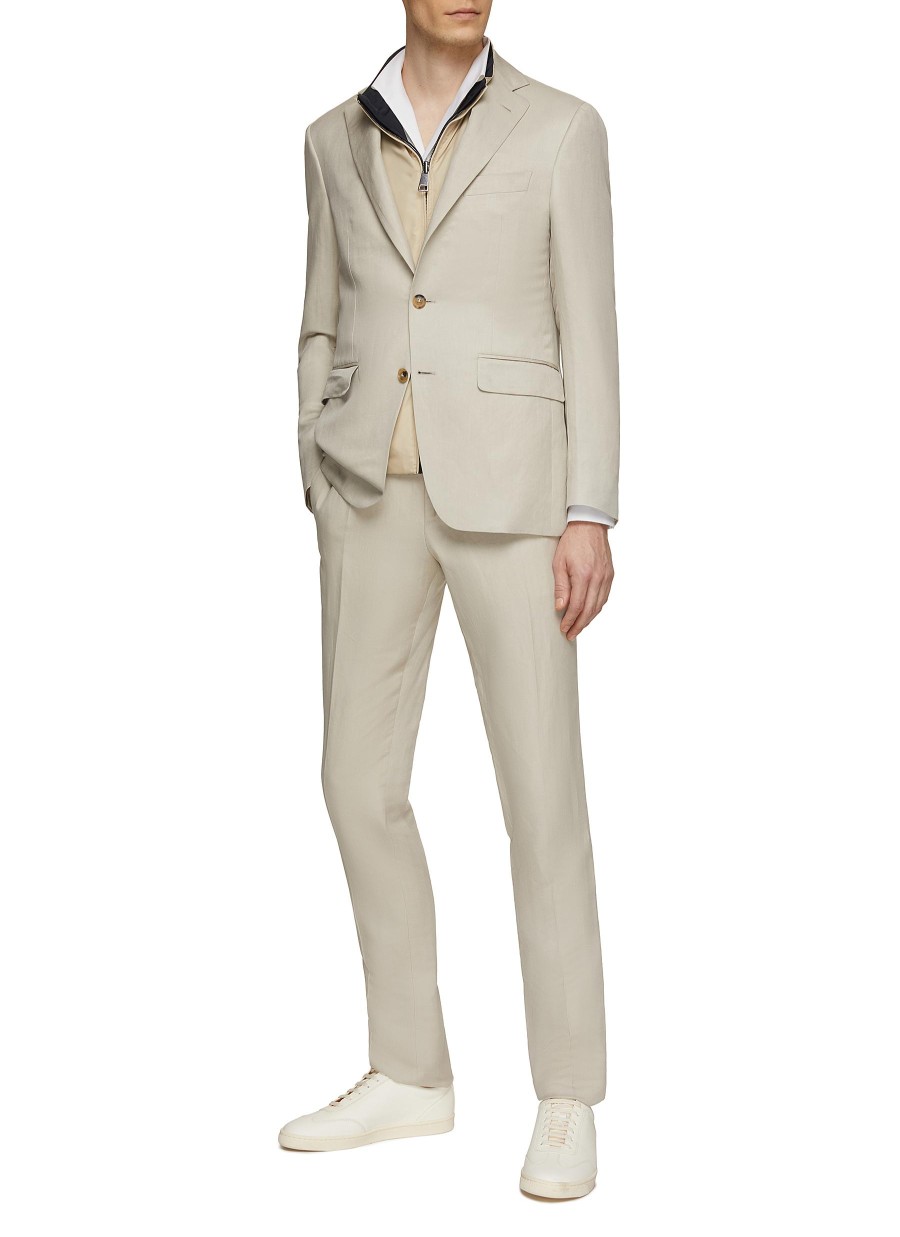 Men CANALI Suits | Kei Single Breasted Linen Silk Suit