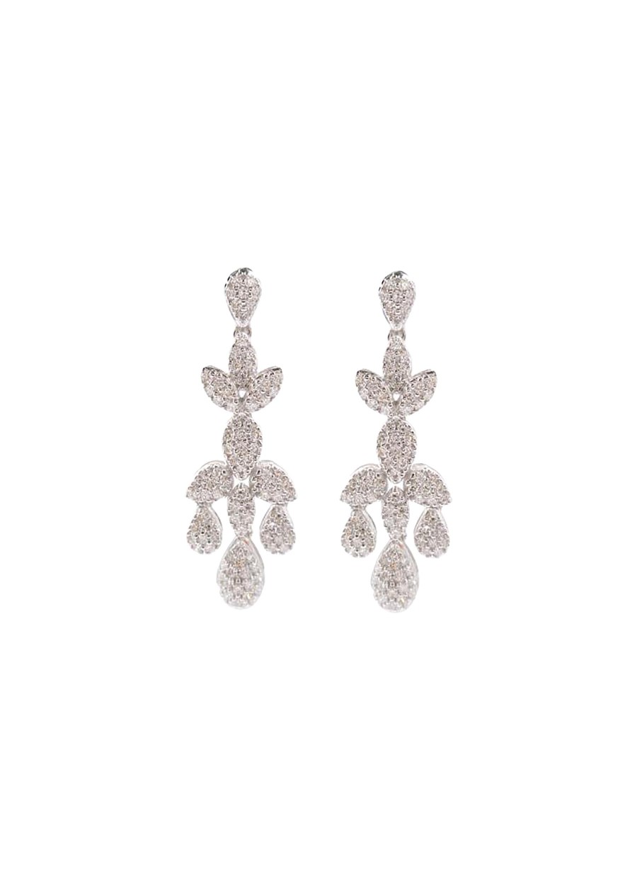 Women LC COLLECTION JEWELLERY Fine Jewellery | 18K White Gold Diamond Chandelier Earrings