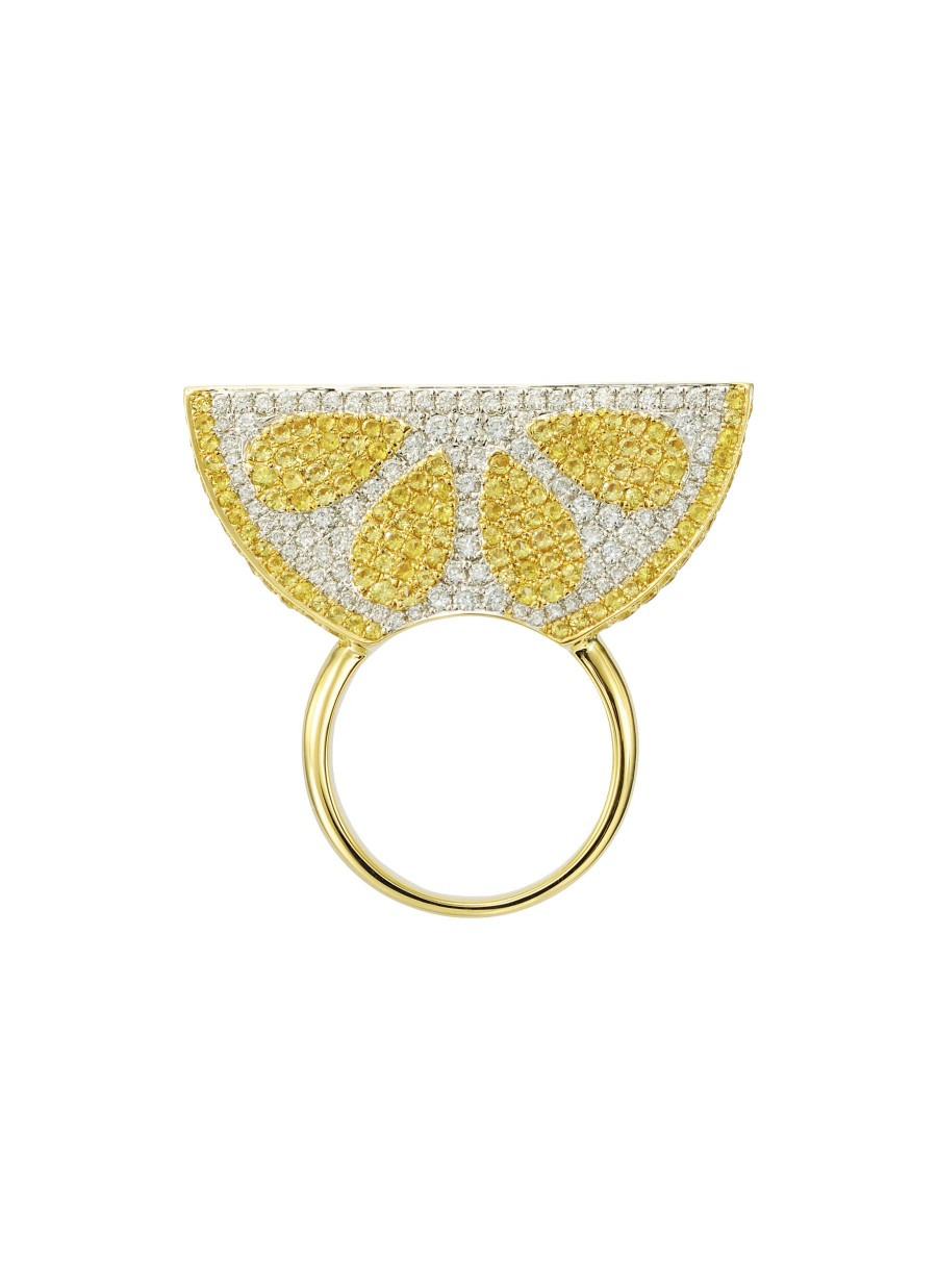 Women MIO HARUTAKA Fine Jewellery | Lemon 18K Gold Diamond And Yellow Sapphire Ring