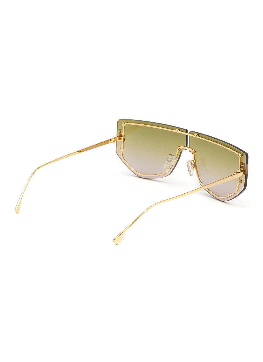 Women FENDI Eyewear | Fendi First Metal Shield Sunglasses