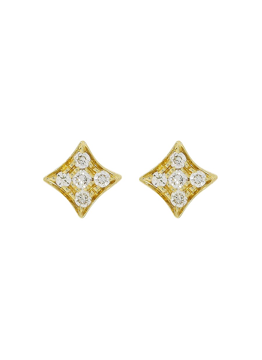 Women LC COLLECTION JEWELLERY Fine Jewellery | 18K Gold Diamond Stud Earrings