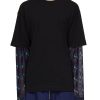 Men DRIES VAN NOTEN T-Shirts | Printed Sleeve Insert Crewneck T-Shirt