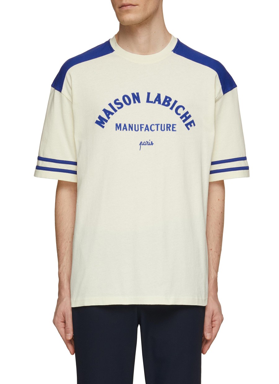 Men MAISON LABICHE T-Shirts | Bicolour Football Cotton T-Shirt