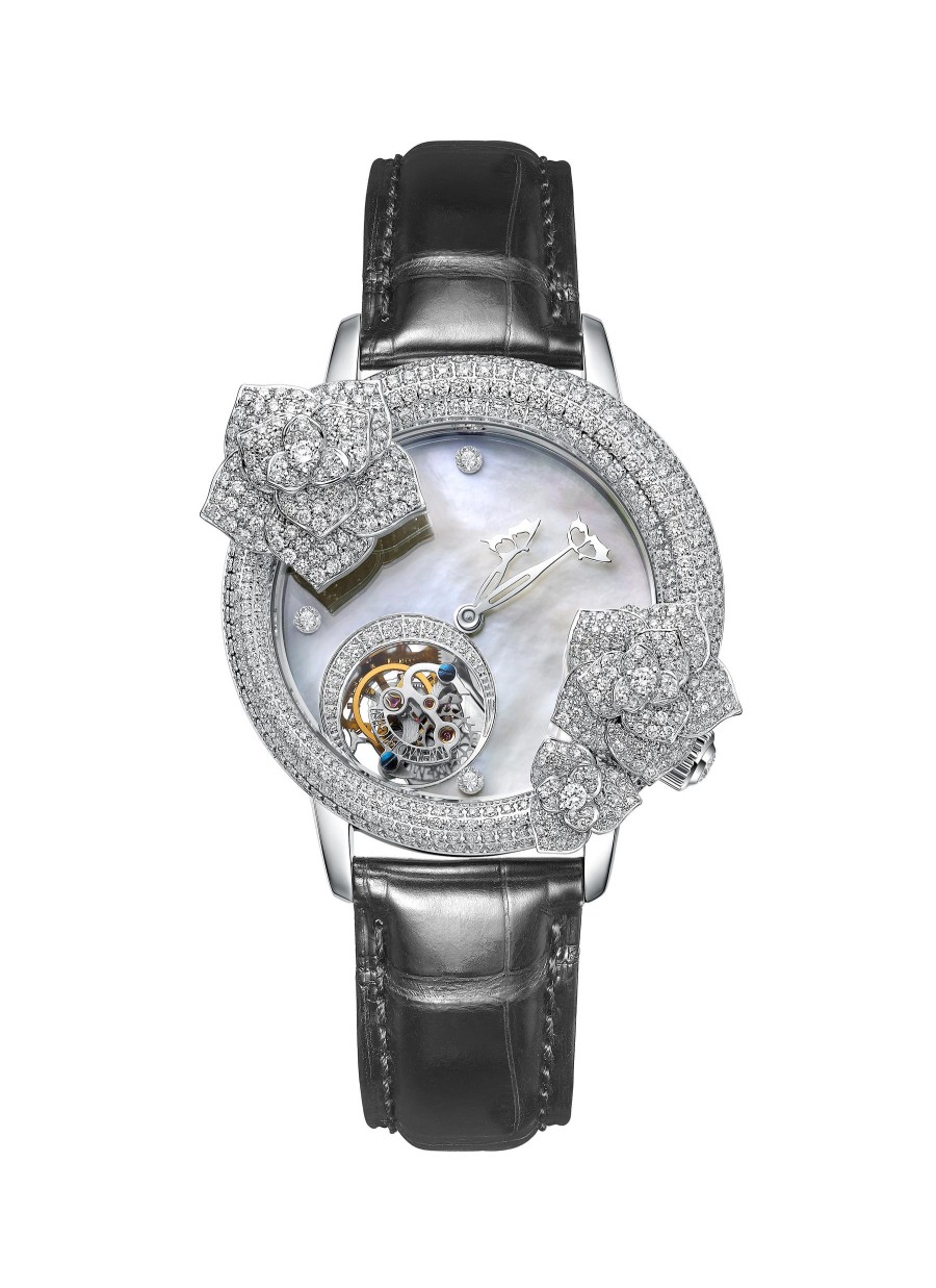 Women SARAH ZHUANG Watches | Butterfly Rose Diamond 18K White Gold Tourbillon Watch