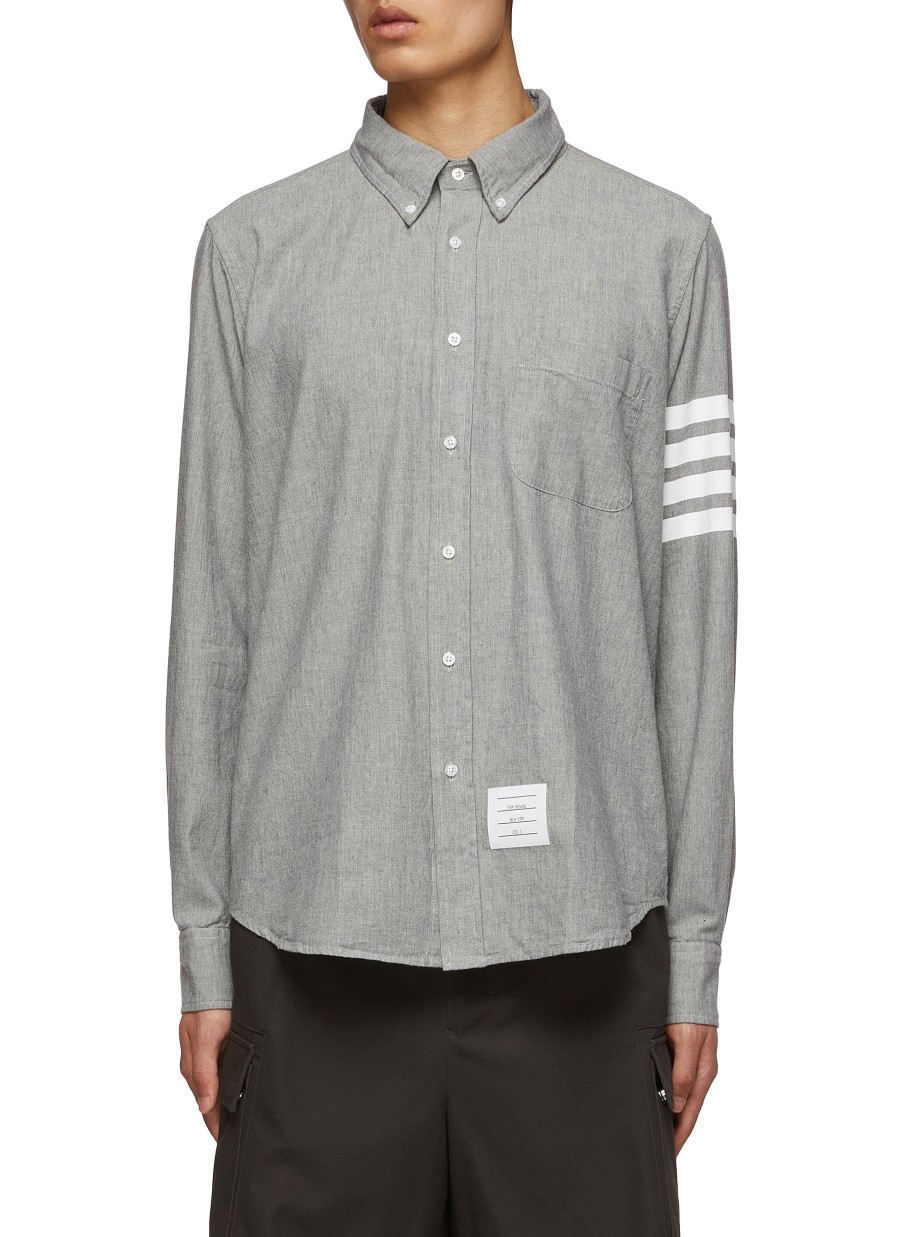 Men THOM BROWNE Shirts | 4 Bar Chambray Shirt