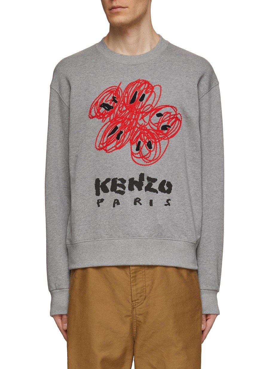 Men KENZO Pullovers & Hoodies | Embroidered Crewneck Sweatshirt