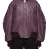 Women THE ATTICO Jackets | Anja Leather Bomber Jacket