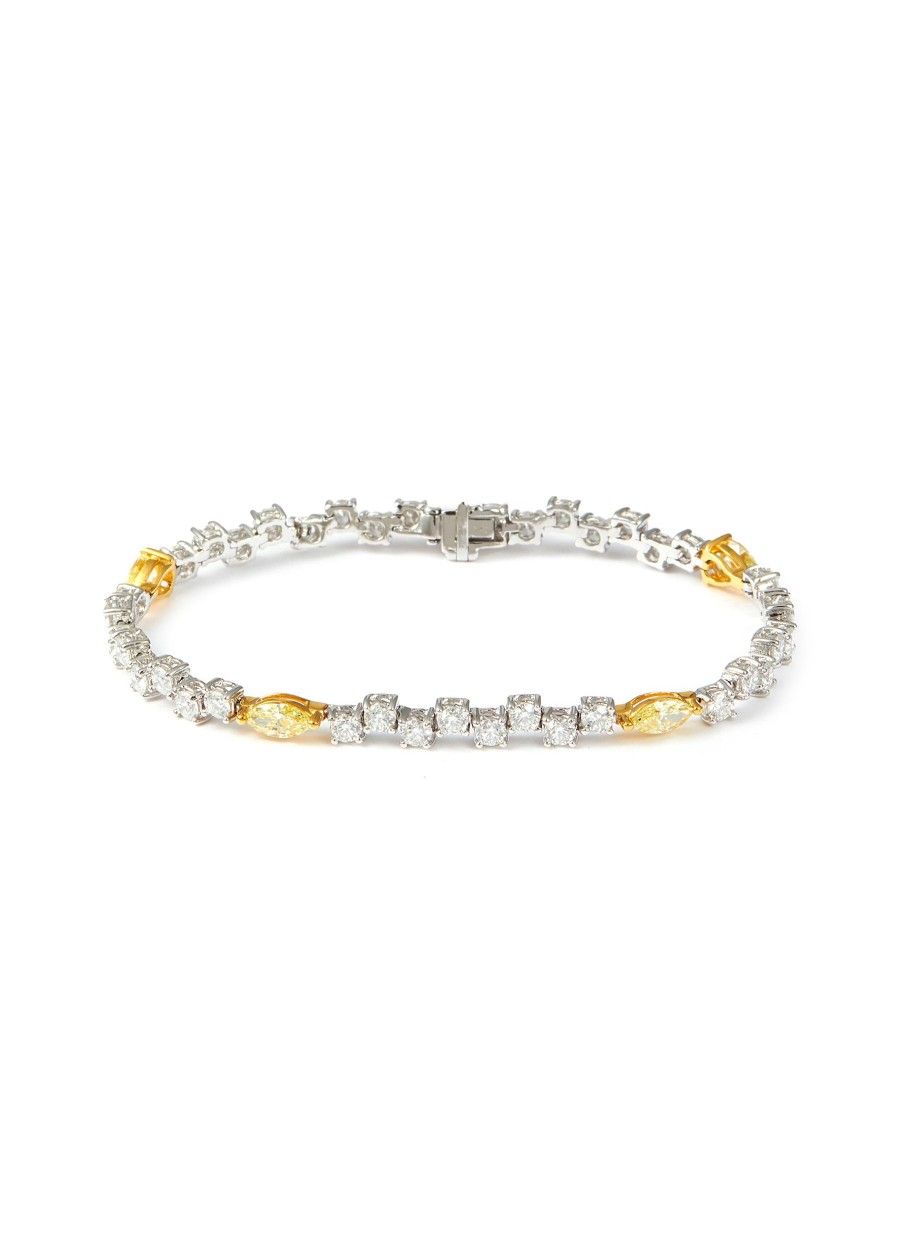 Women LC COLLECTION JEWELLERY Fine Jewellery | 18K Gold Diamond Mixed Cut Yellow Diamond Tennis Bracelet