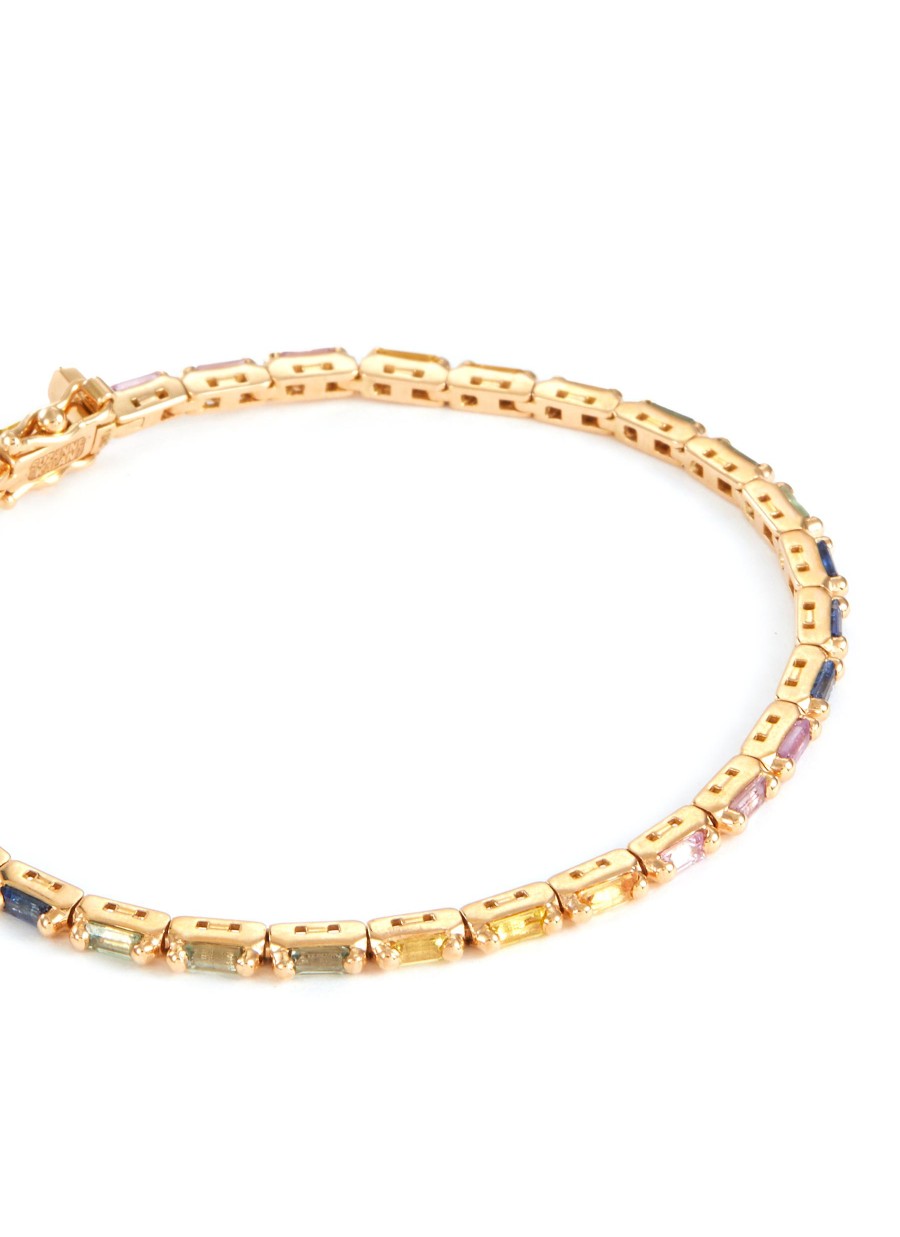 Women SUZANNE KALAN Fine Jewellery | Linear 18K Rose Gold Pastel Sapphire Tennis Bracelet