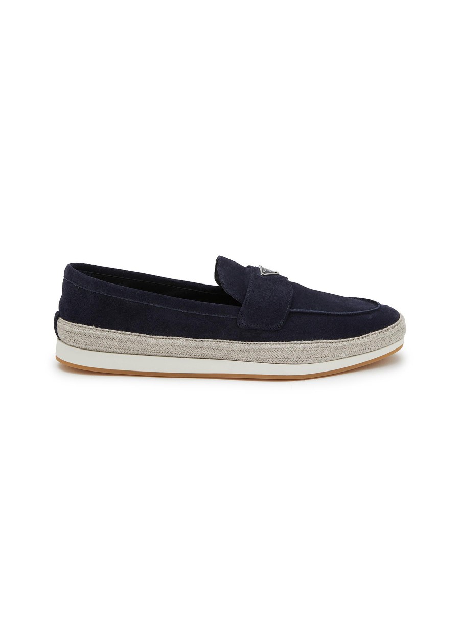 Men PRADA Flats | Scamosciato Suede Slip On Loafers