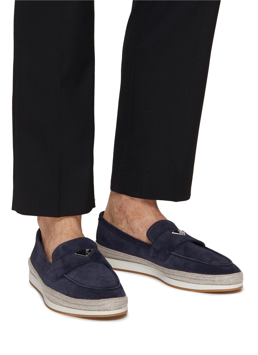 Men PRADA Flats | Scamosciato Suede Slip On Loafers