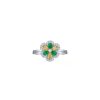 Women LC COLLECTION JEWELLERY Fine Jewellery | 18K White Gold Yellow Diamond Emerald Flower Ring — Size Us 7