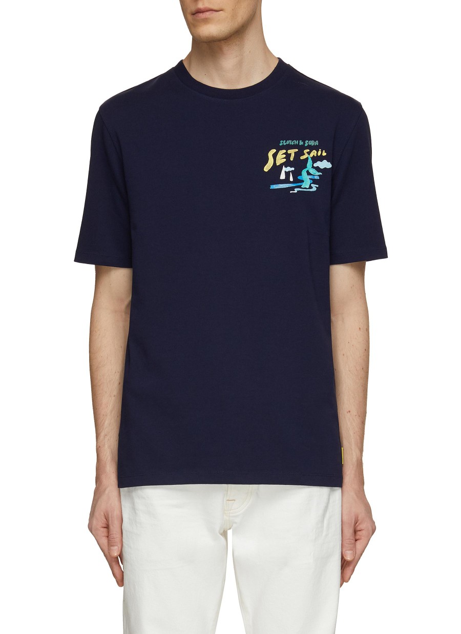 Men SCOTCH & SODA T-Shirts | Sailor Graphic Crewneck T-Shirt