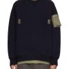 Men SACAI Pullovers & Hoodies | Sleeve Pocket Sweatshirt