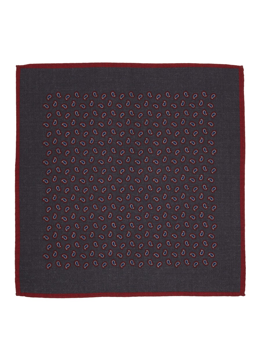 Men STEFANOBIGI MILANO Pocket Squares | Paisley Print Wool Pocket Square