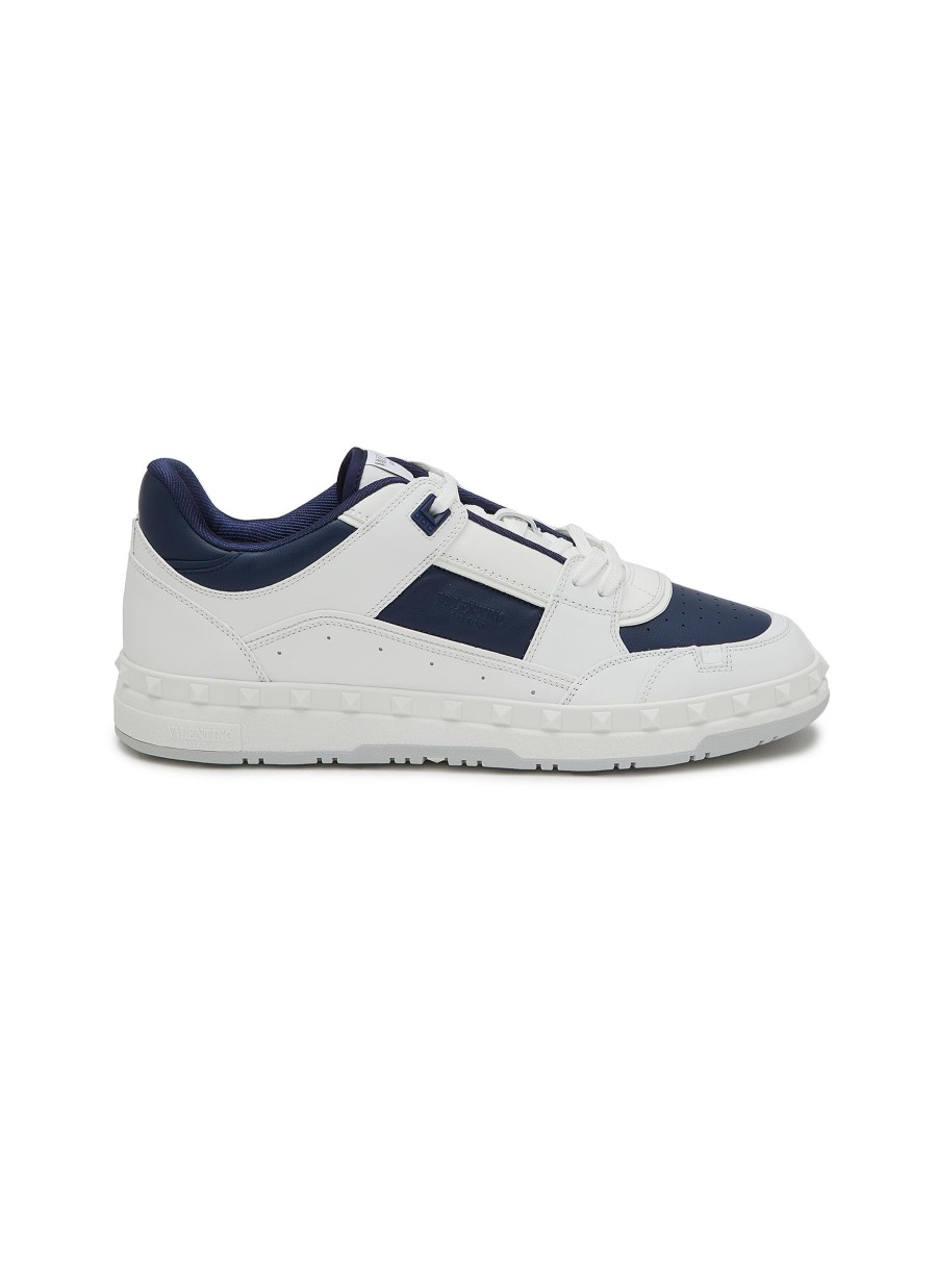 Men VALENTINO Sneakers | Freedots Leather Low Top Sneakers