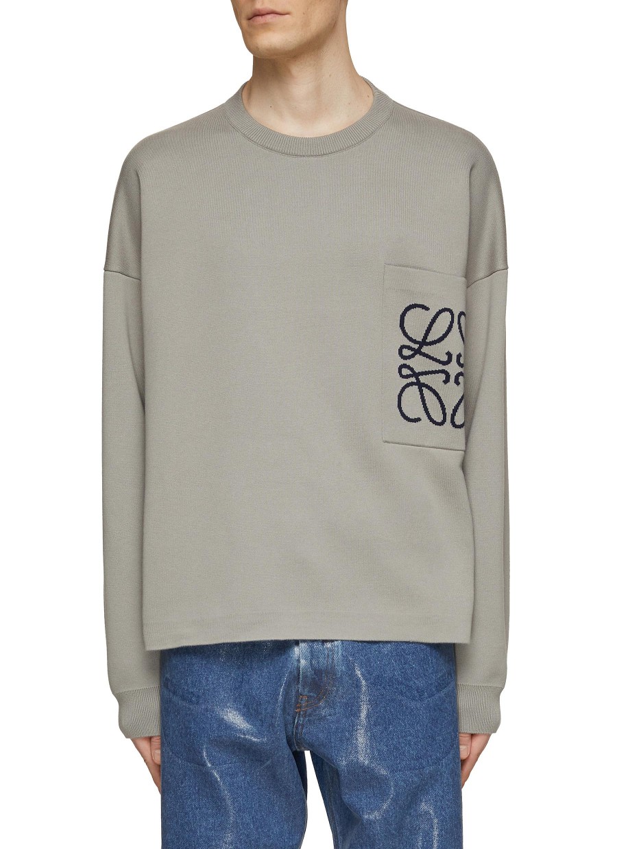 Men LOEWE Pullovers & Hoodies | Woven Anagram Pocket Sweater