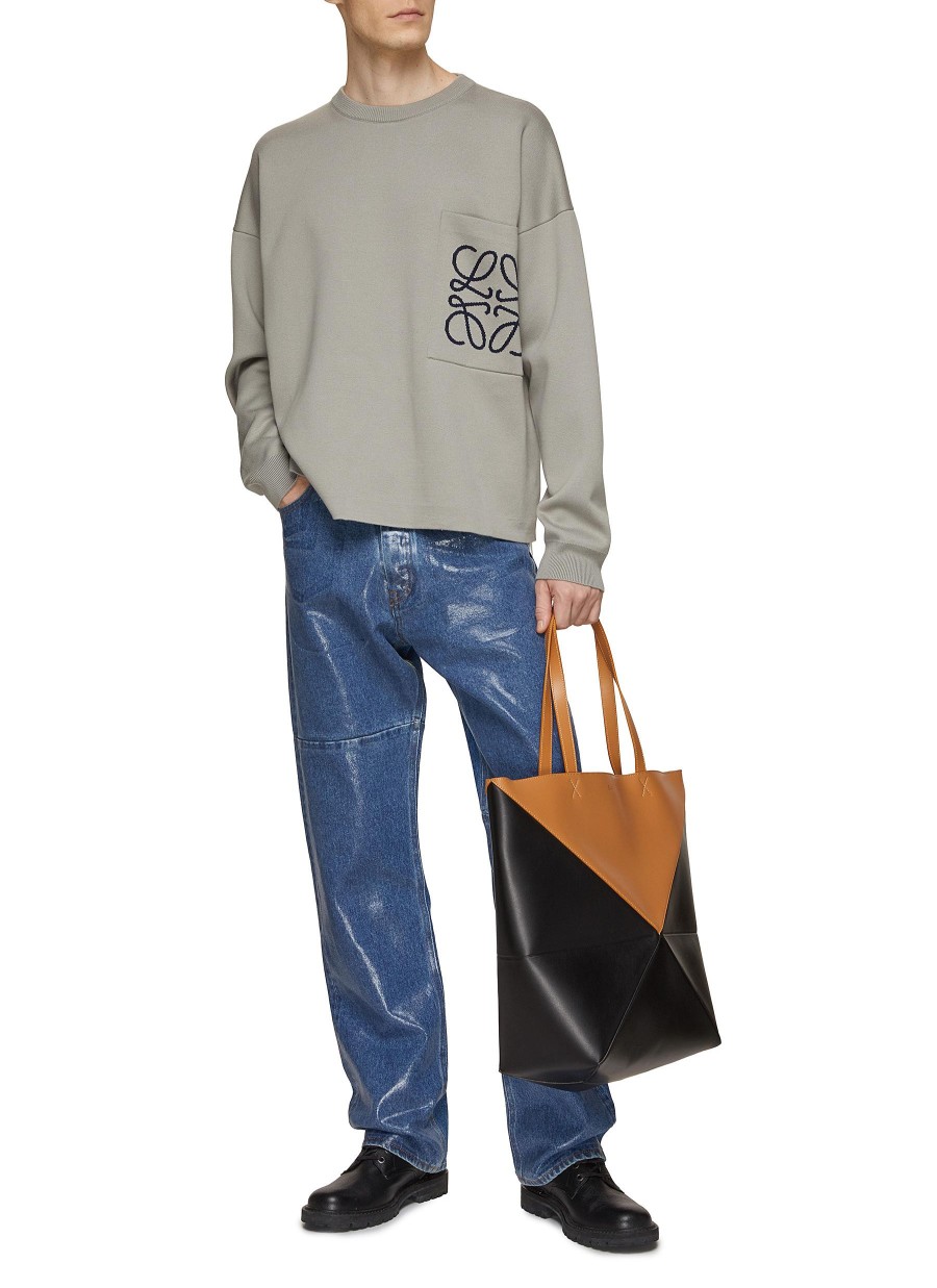 Men LOEWE Pullovers & Hoodies | Woven Anagram Pocket Sweater