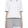 Women THOM BROWNE Tops | Contrast Trim Boxy Polo Shirt