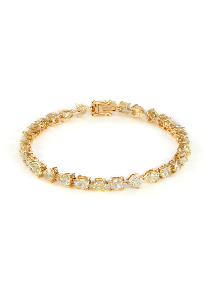 Women LC COLLECTION JEWELLERY Fine Jewellery | 18K Gold Mixed Cut Fancy Yellow Diamond Tennis Bracelet