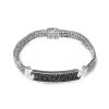 Women JOHN HARDY Fine Jewellery | Classic Chain Sterling Silver Black Sapphire Spinel Station Bracelet — Size Um