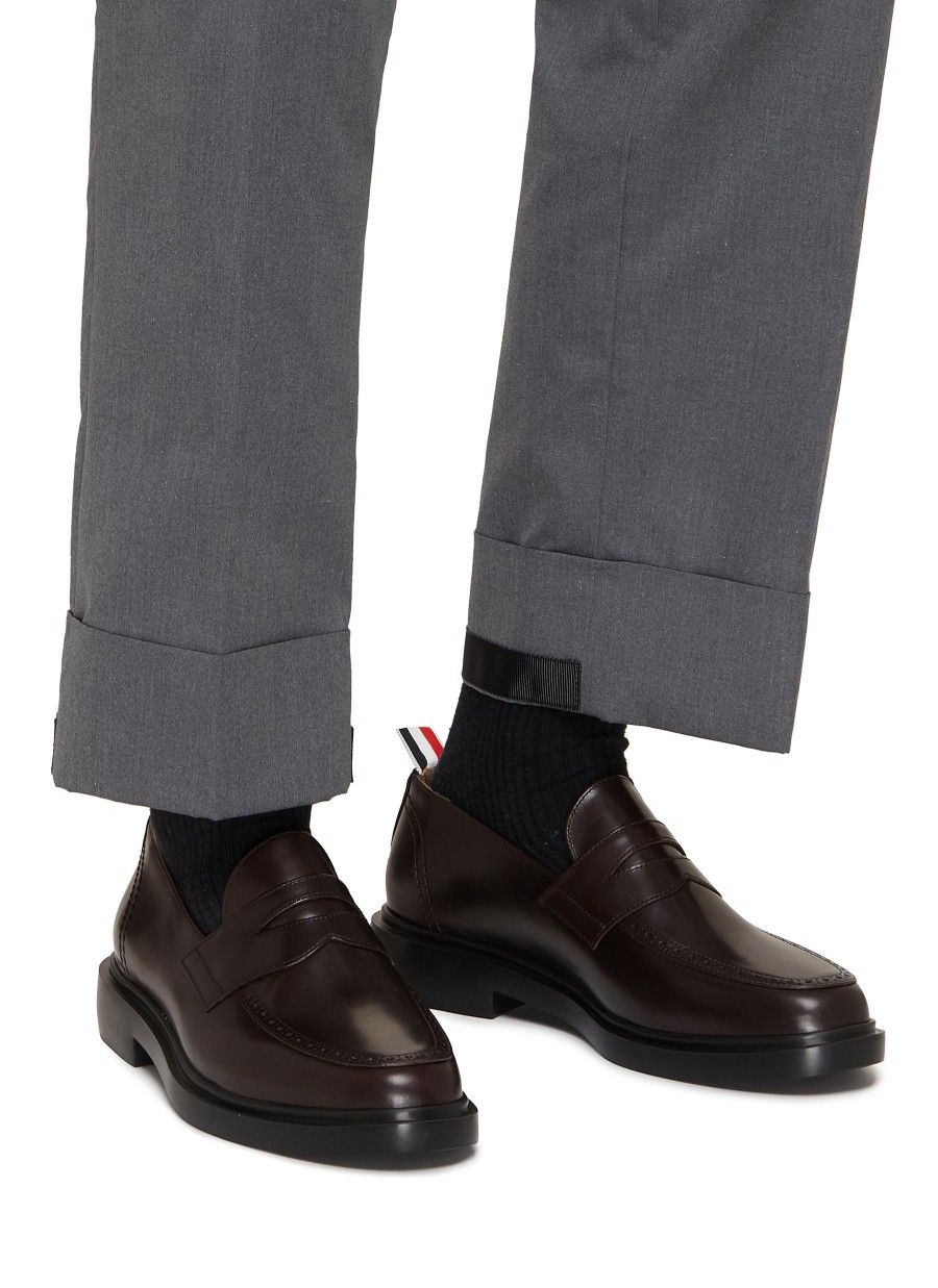 Men THOM BROWNE Flats | Leather Loafers