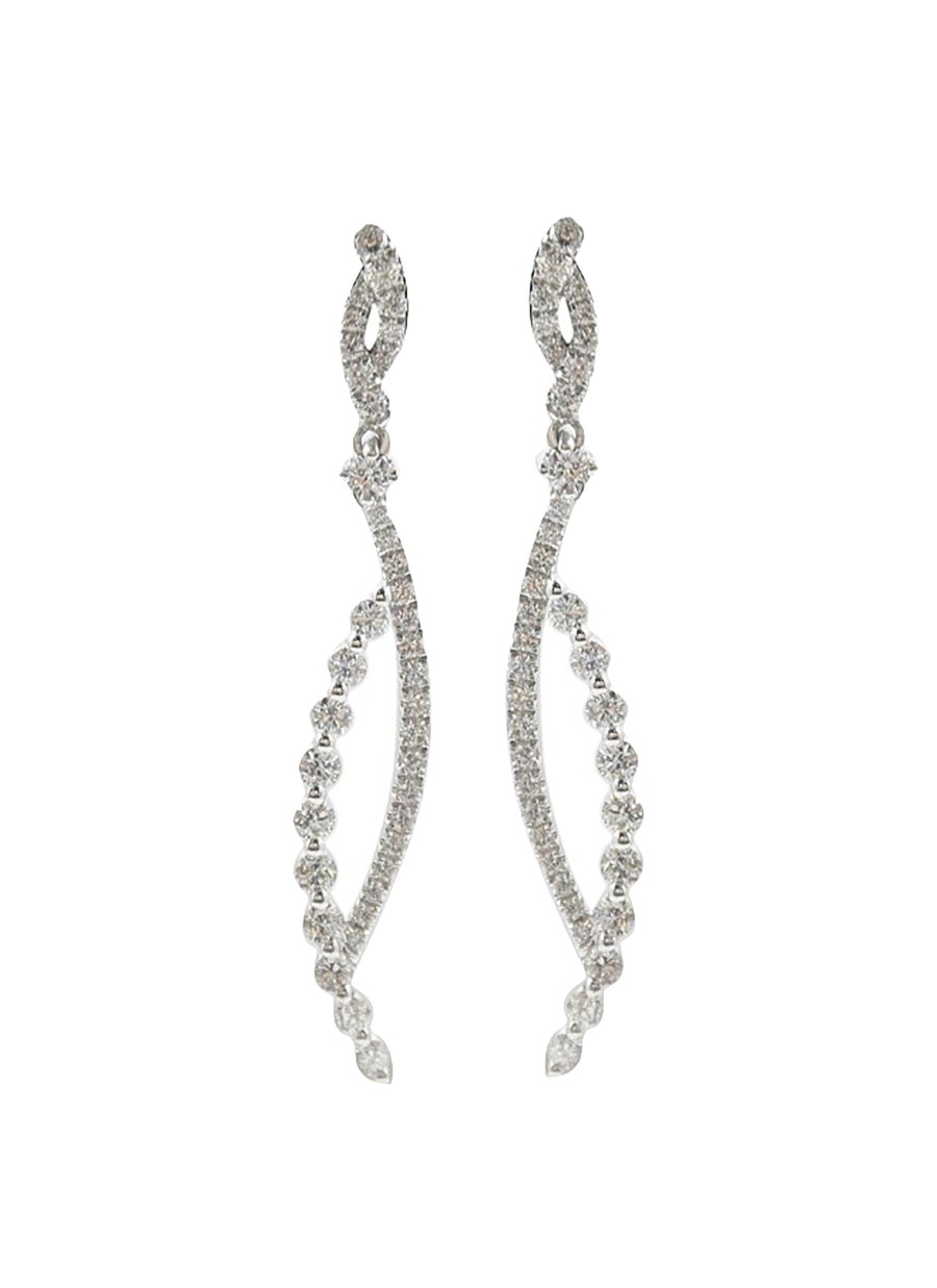 Women LC COLLECTION JEWELLERY Fine Jewellery | 18K White Gold Diamond Earrings