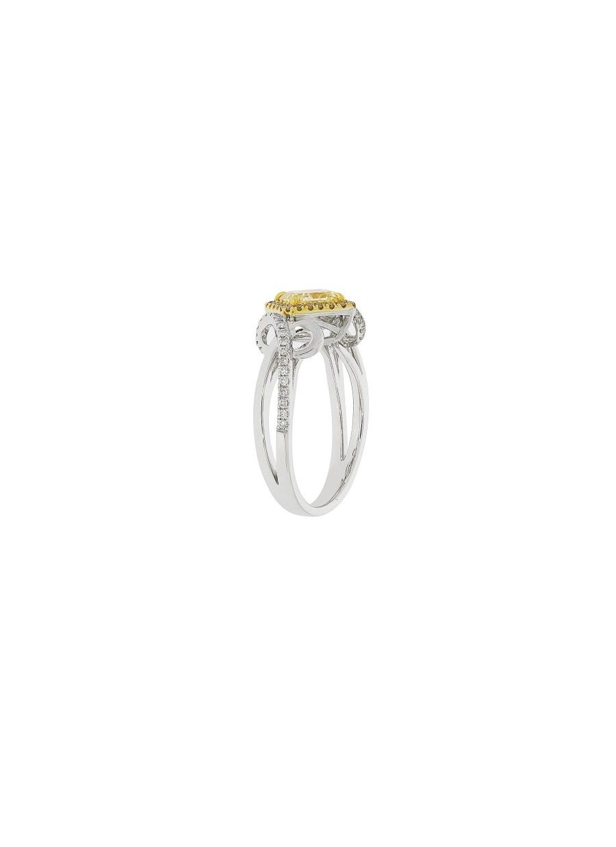 Women LC COLLECTION JEWELLERY Fine Jewellery | 18K White Yellow Gold Fancy Yellow Diamond Ring — Size Hk 13