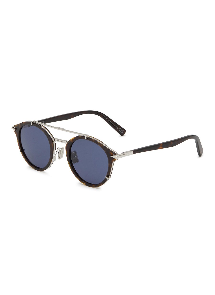 Men DIOR Eyewear | Diorblacksuit R7U Round Metal Sunglasses