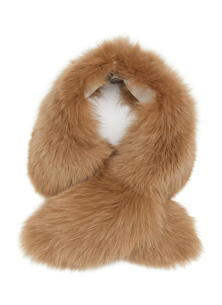 Women YVES SALOMON Scarves & Wraps | Fox Fur Collar