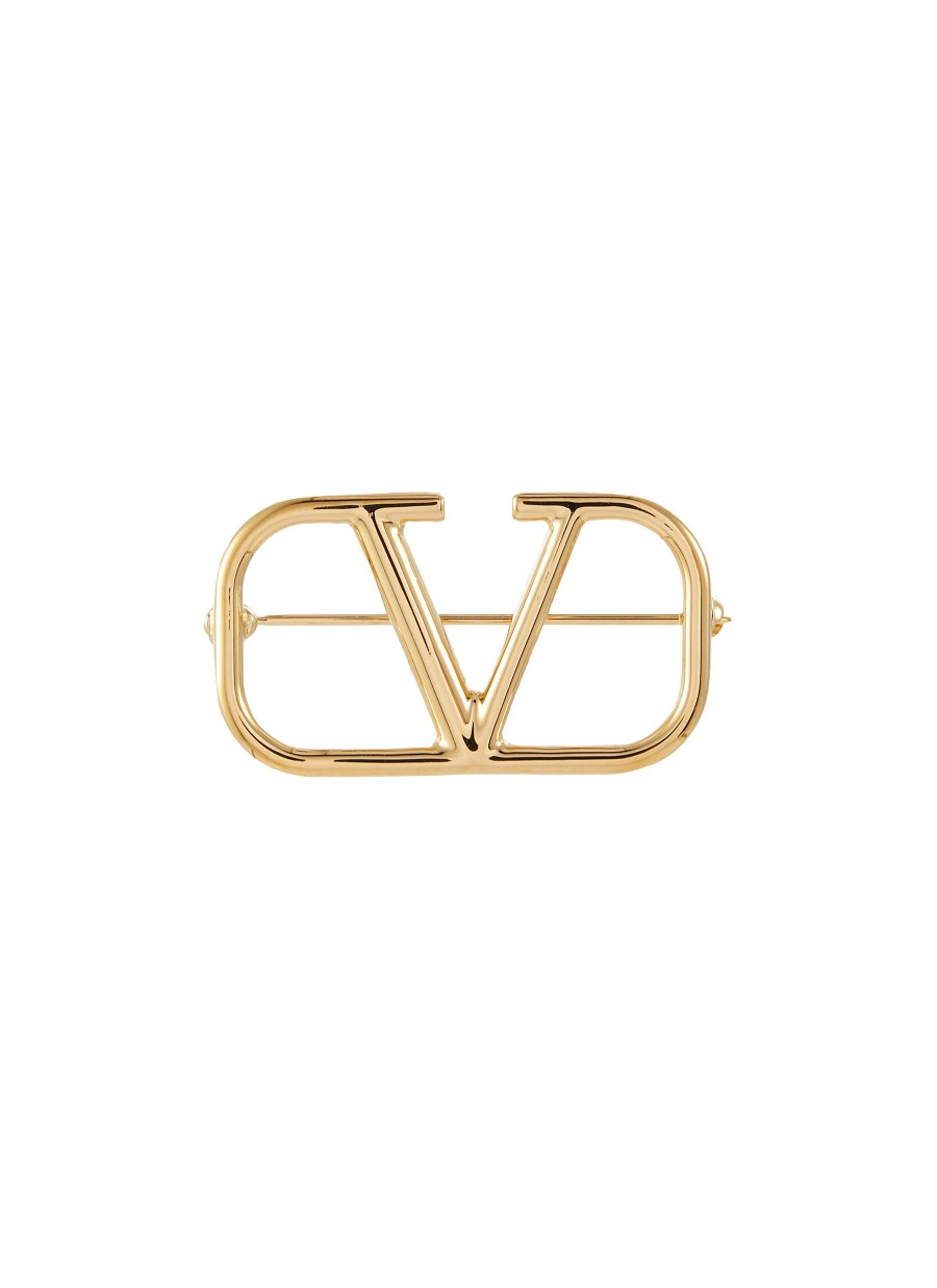 Women VALENTINO Fashion Jewellery | Vlogo Brass Brooch