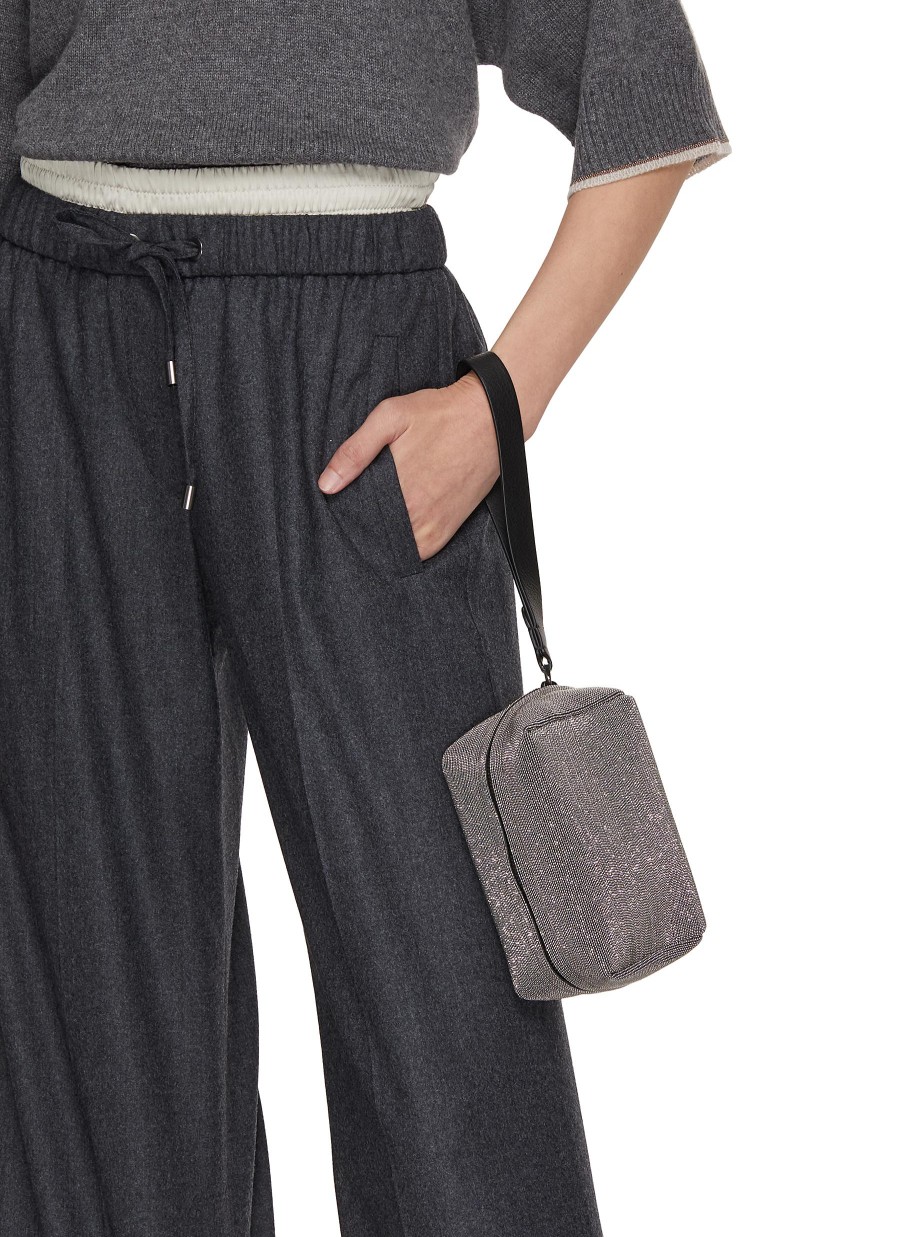 Women BRUNELLO CUCINELLI Small Leather Goods | Monili Wristlet Leather Pouch