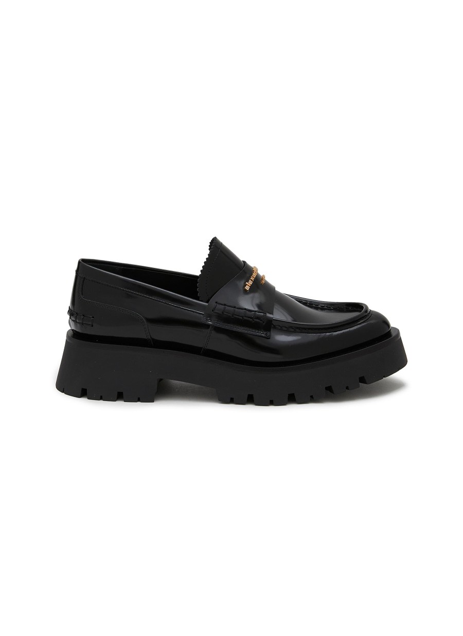 Women ALEXANDER WANG Flats | Carter Lug Patent Leather Loafer