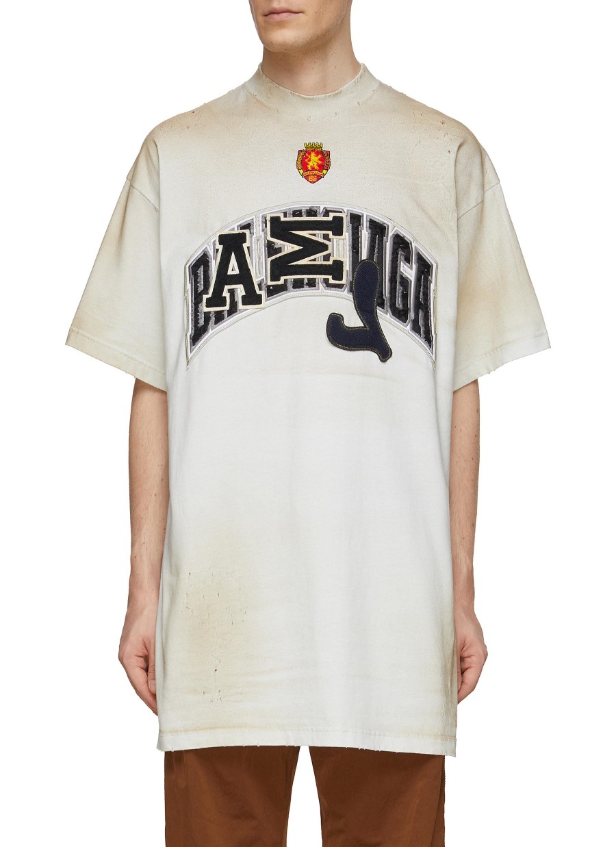 Men BALENCIAGA T-Shirts | Logo Badge Oversized T-Shirt