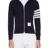 Men THOM BROWNE Pullovers & Hoodies | Stripe Raglan Sleeve Zip Hoodie