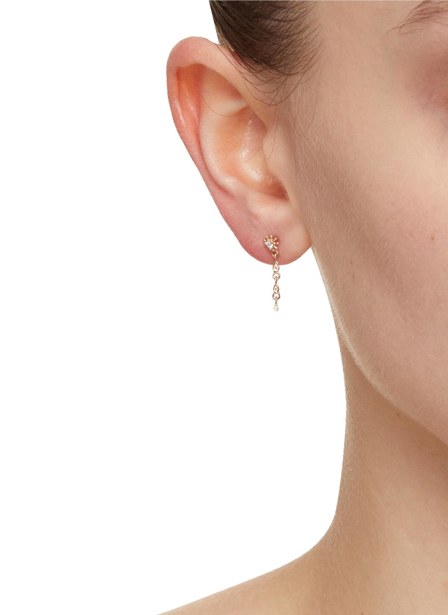 Women MÉTIER BY TOMFOOLERY Fashion Jewellery | Dala Droplet 9K Gold Diamond Single Earring