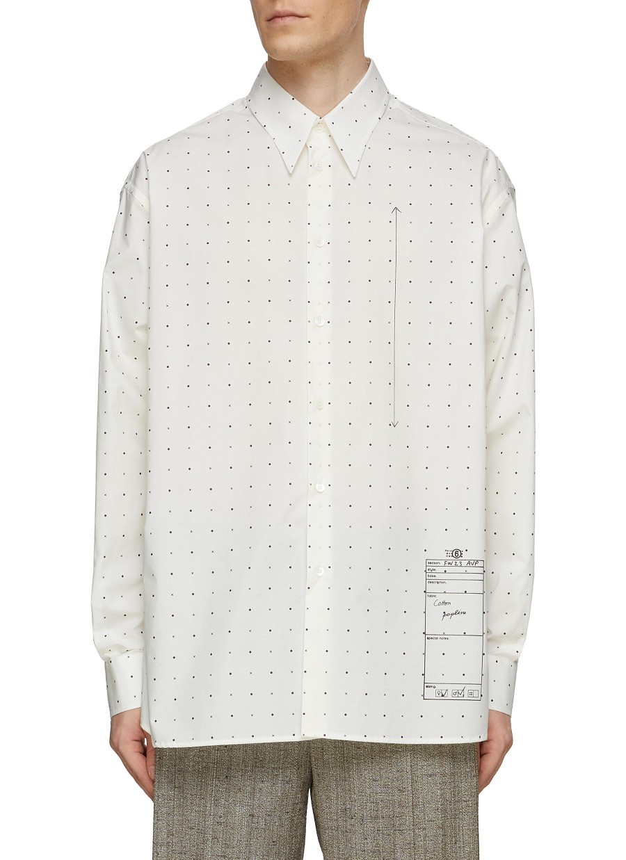 Men MM6 MAISON MARGIELA Shirts | Printed Cotton Poplin Shirt