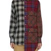 Men LOEWE Shirts | Asymmetric Chequered Patchwork Cotton Shirt