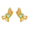 Women LANE CRAWFORD VINTAGE ACCESSORIES Vintage Accessories | Jr Gold Tone Green Diamante Emerald Clip On Earrings