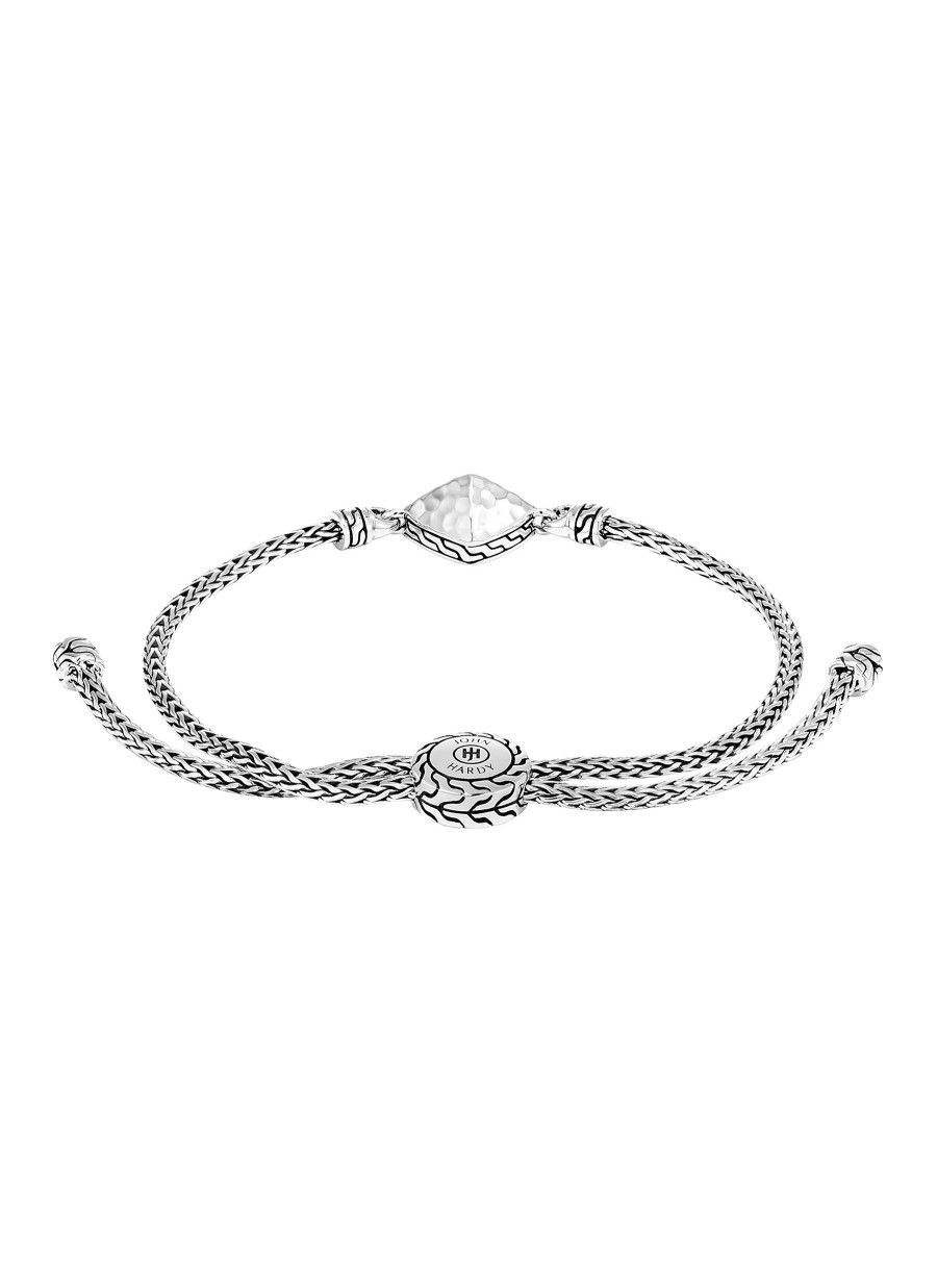 Women JOHN HARDY Fine Jewellery | Classic Chain Sterling Silver Hammered Charm Bracelet — Size M-L