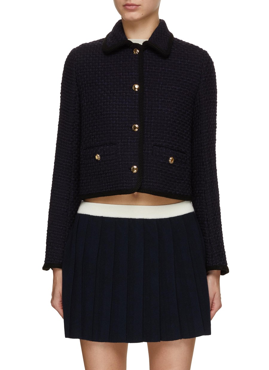 Women MIU MIU Jackets | Cropped Tweed Jacket