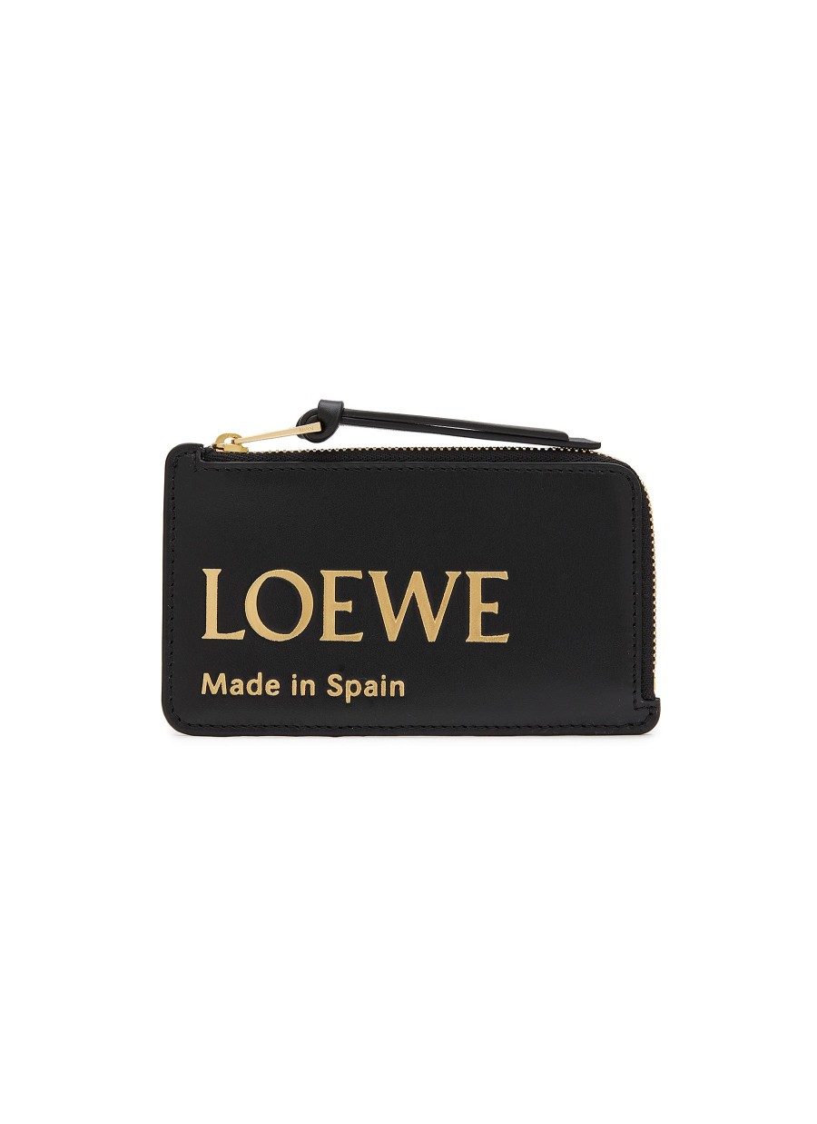 Women LOEWE Small Leather Goods | Foiled Logo Leather Coin Cardholder